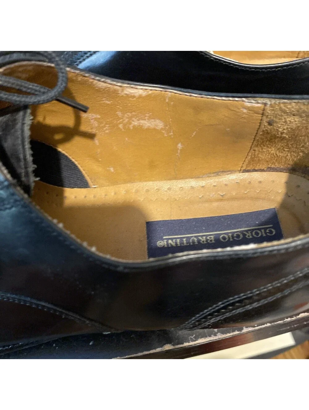 Giorgio Brutini Men Black  Oxford Dress Shoes Size 11.5 EEE